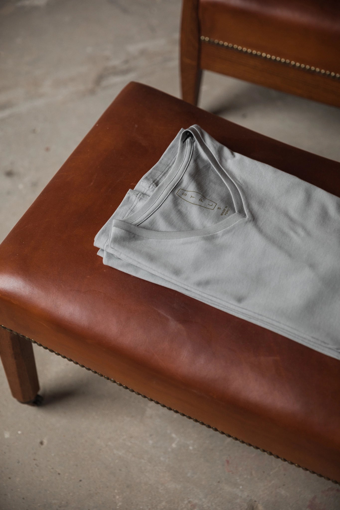 STPL grey Pima cotton V-neck t-shirt – ethically made, ultra-soft fabric with a comfortable fit, perfect for versatile, everyday style