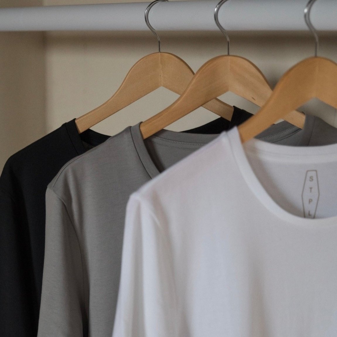 Pack of 3 Round Neck T-Shirt | Black, Grey & White | STPL