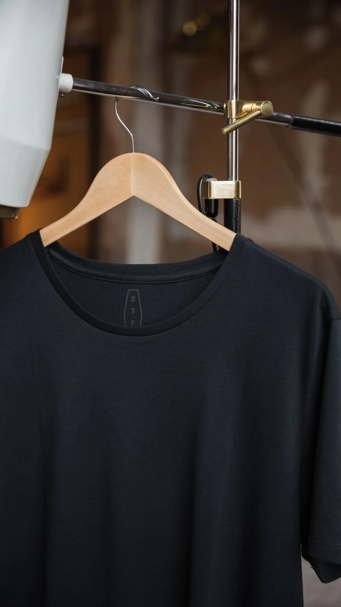 STPL Black Pima Cotton T-shirt. Extra long cotton. STPL T-shirt 3-pack.