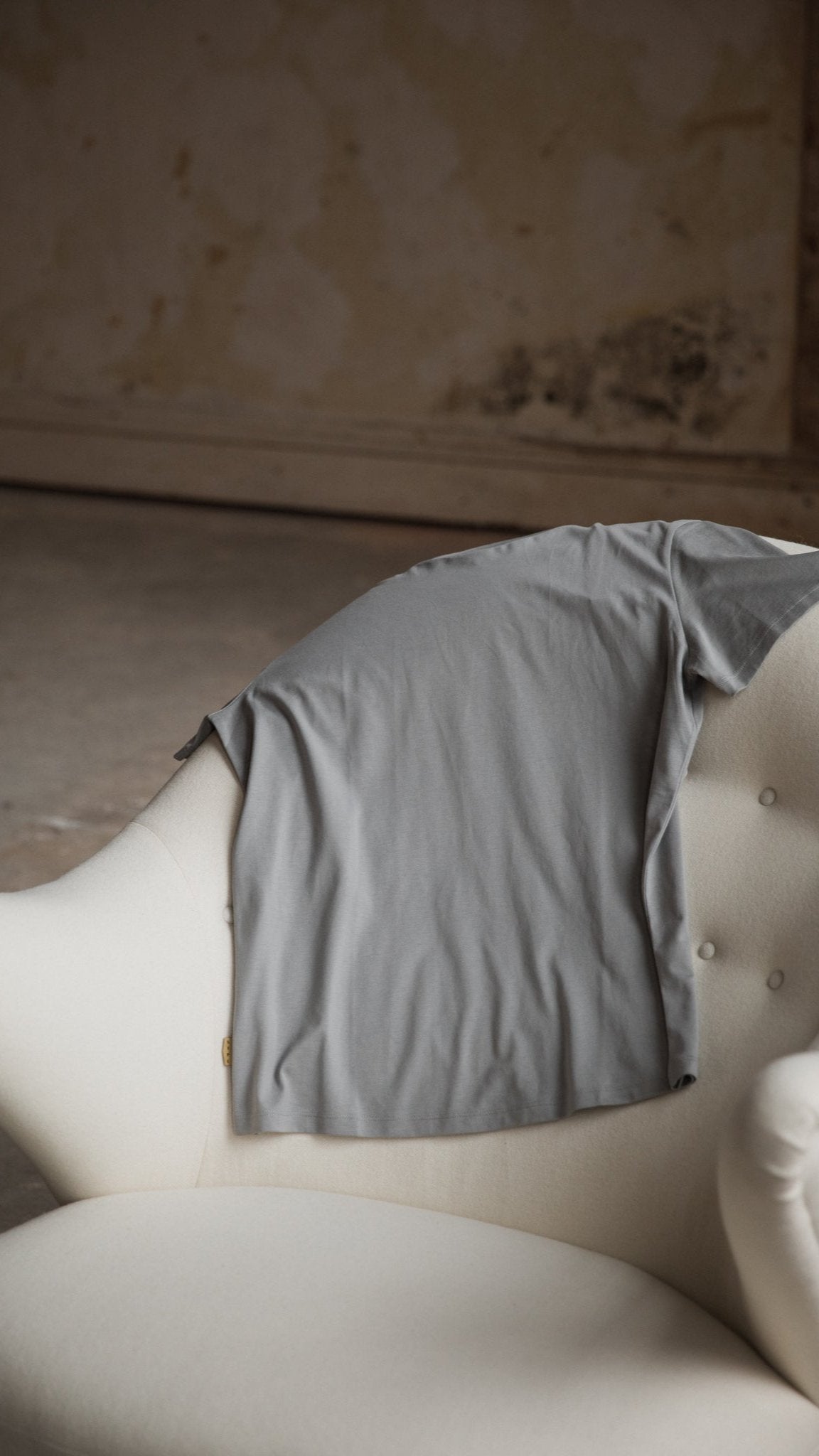 Box of Three Moondust Grey Peruvian Pima Cotton Round Neck T-Shirts.