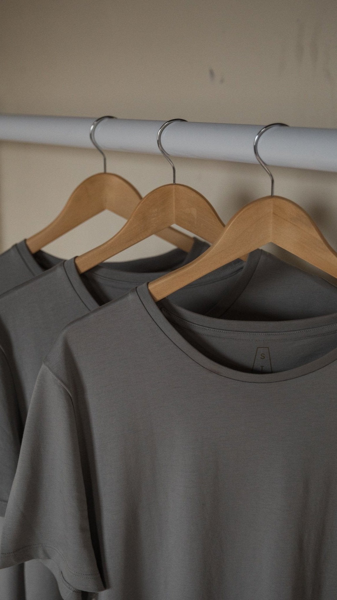 STPL 3-pack of grey pima cotton crew neck t-shirts – soft, durable staple tees with a classic fit for everyday comfort and style.