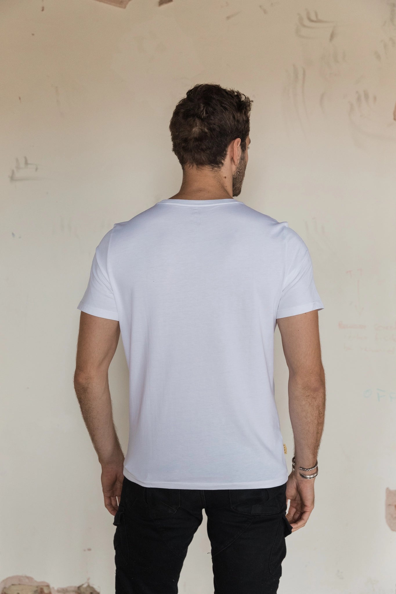 STPL white Pima cotton crew neck t-shirt – ethically made, ultra-soft fabric with a comfortable fit, perfect for versatile, everyday style